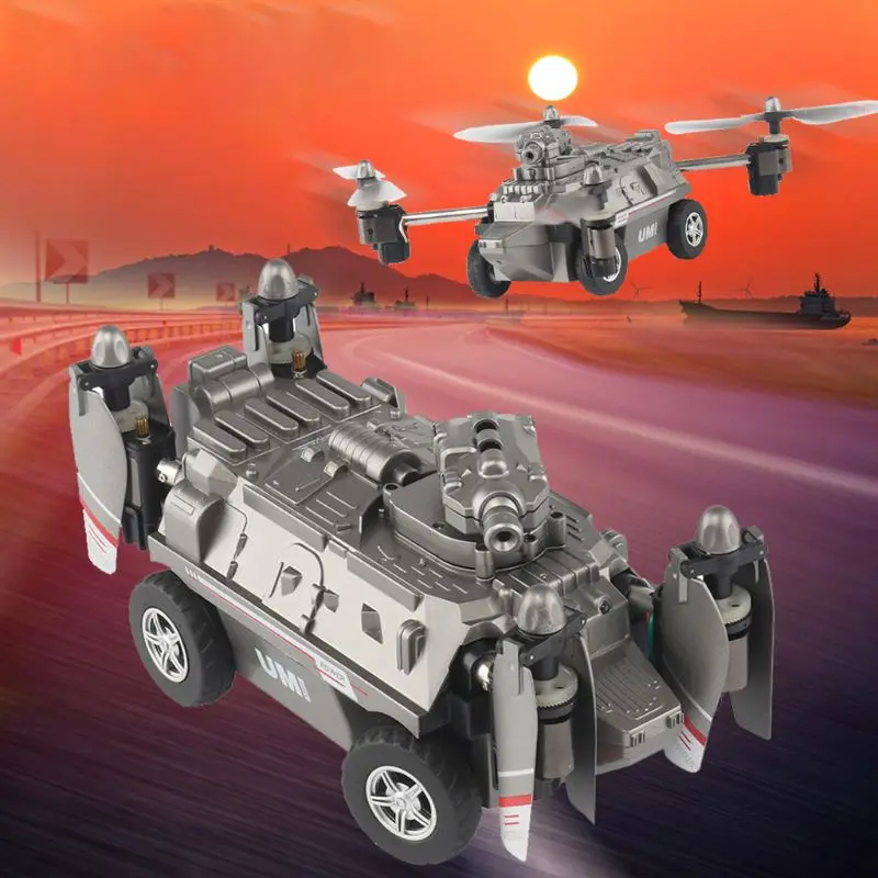 

1Set FY330 2 In 1 Air and Land Mode 0.2MP 720P WIFI FPV Military Helicopter Drone Tank Car Toys 2.4G 4CH RC Quadcopter LX9A