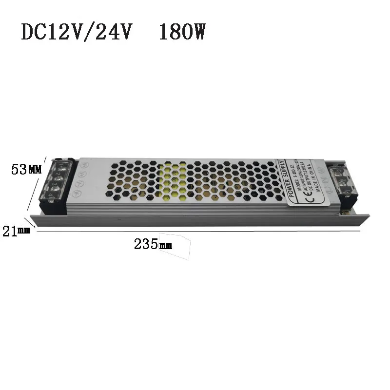 Ультра тонкий светодиодный освещение Питание DC 12V 24V трансформаторы систем