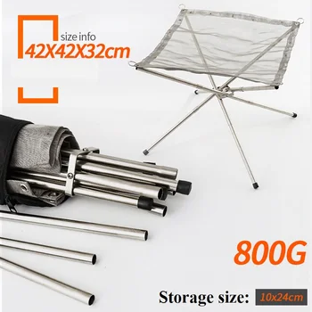 

New foldable outdoor fire rack portable stainless steel barbecue stove camping firing stove carbon heating wood stove