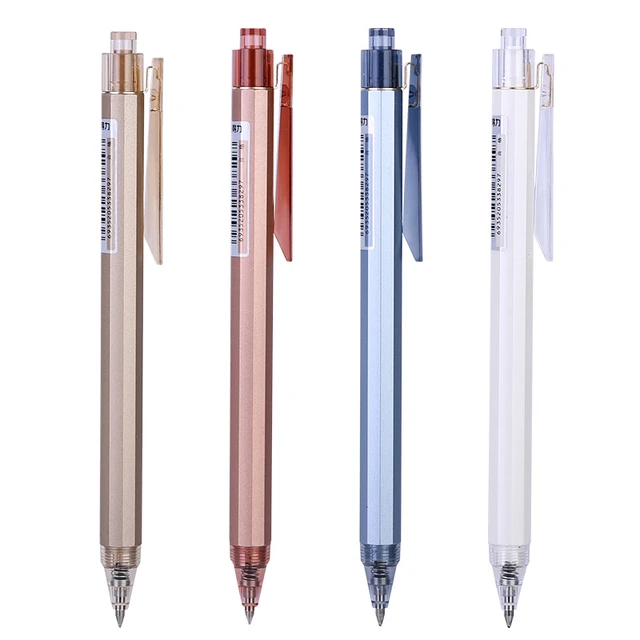 Stylo à bille noir neutre 0.5mm, 2 pièces, stylo de signature à pression,  papeterie de bureau pour étudiant - AliExpress