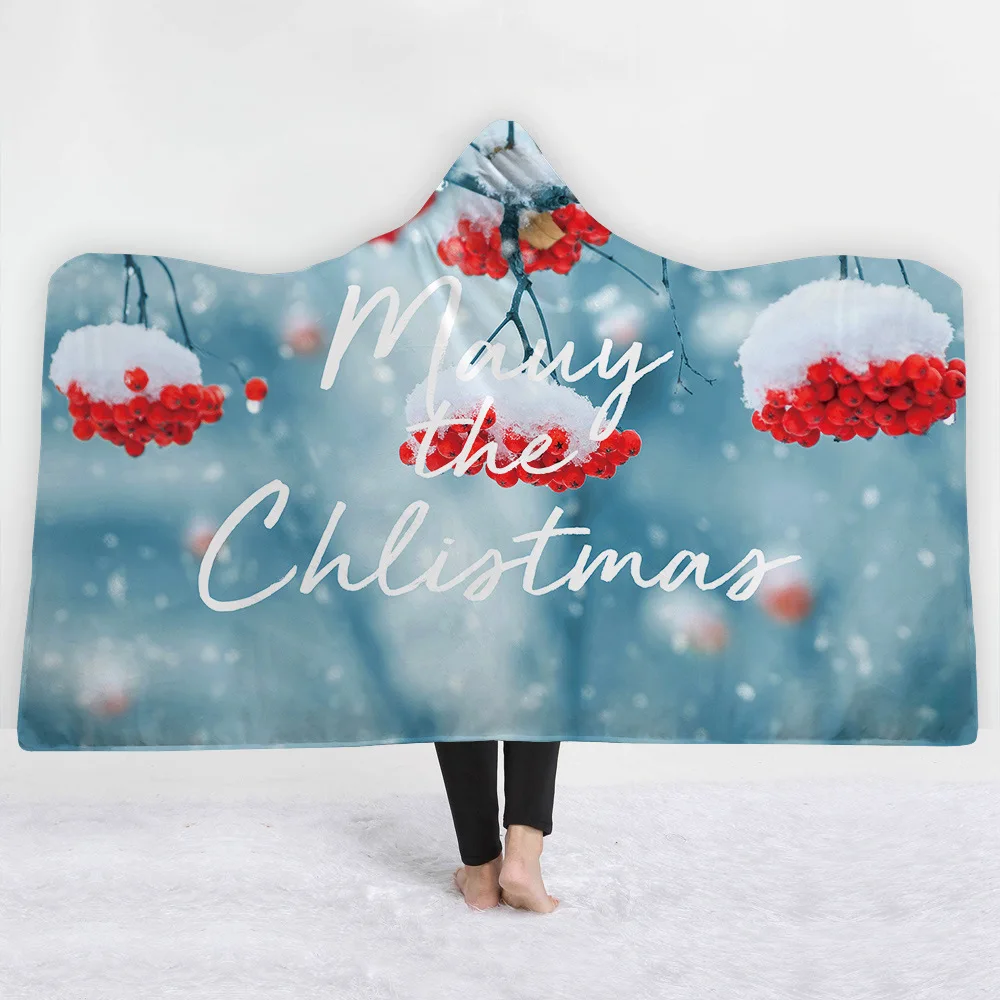 Рождественское покрывало с капюшоном, подарок для ребенка, милое одеяло, Рождественское украшение для дома, зимнее одеяло - Цвет: style6