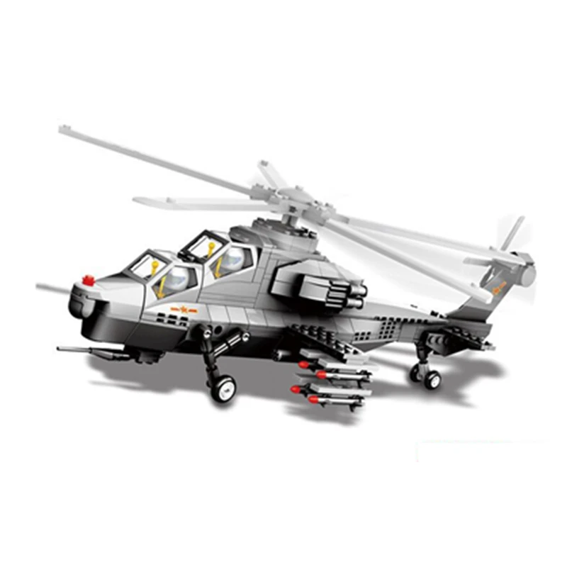Военная серия модельный комплект Кирпичи Строительные блоки J15 несущей на основе истребителя WZ10 вертолет творческие обучающие игрушки для детей - Цвет: 4002 Without Box
