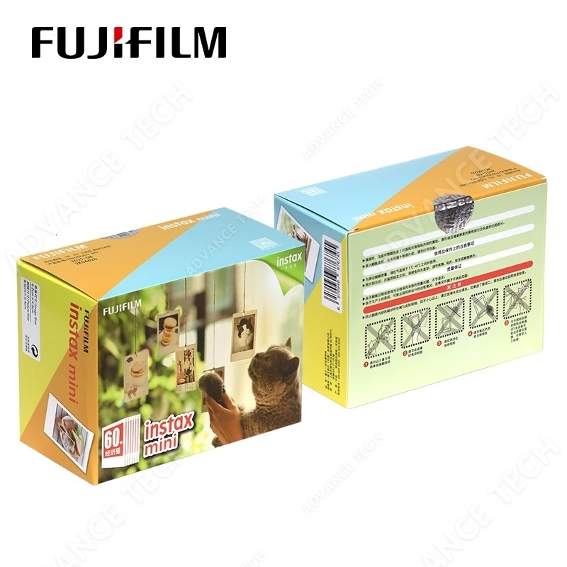 60 листов Fujifilm Instax mini 9 пленок белый край 3 дюйма для мгновенной камеры 7 8 25 50s 70 90 SP-1 SP-2 фотобумага
