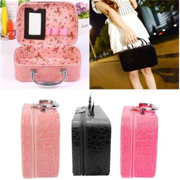 

Makeup Bag Cosmetic Female Beauty Case Women's PU Leather Large Capacity Organizer Box Travel Toiletry Suitcase For Make up Bag