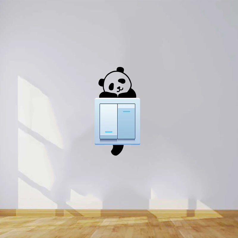 Adesivo Murale Panda Per Interruttore - Vinile, 70x165 Mm, Nero, Rimovibile - Foto 2