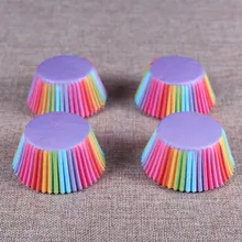 100 шт./компл. Радуга Бумага форма для порционного кекса выпечки маффинов чехол для вечерние MF