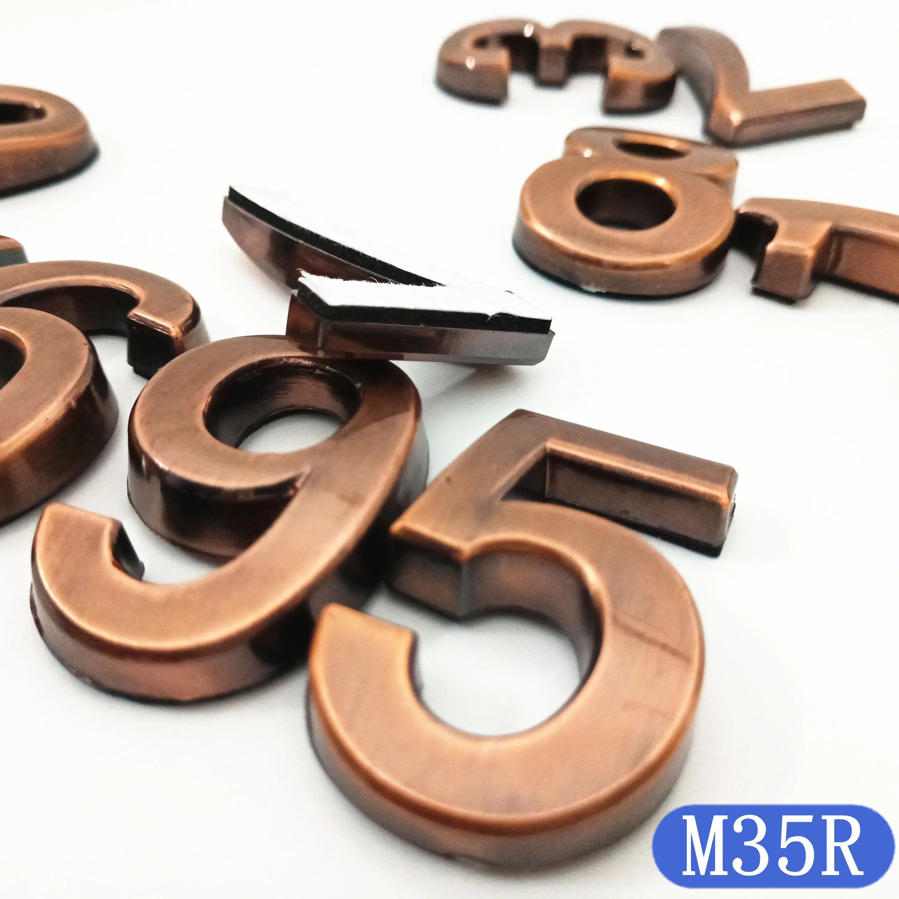 Дверной знак 35 мм ABS пластик красная медь цветной самоклеящийся 0 9 номера дверей