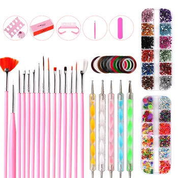 

10 Pieces Nail Tool Set Nail Painted Pen Point Drill Pen Nail File Rhinestone Jewelry