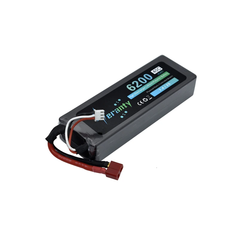 Обновленная батарея 7,4 v 6200maH 40C Lipo для радиоуправляемого квадрокоптера, автомобилей, лодки, дрона, запасные части 2s 5200mah 7,4 v, перезаряжаемая батарея 3 шт
