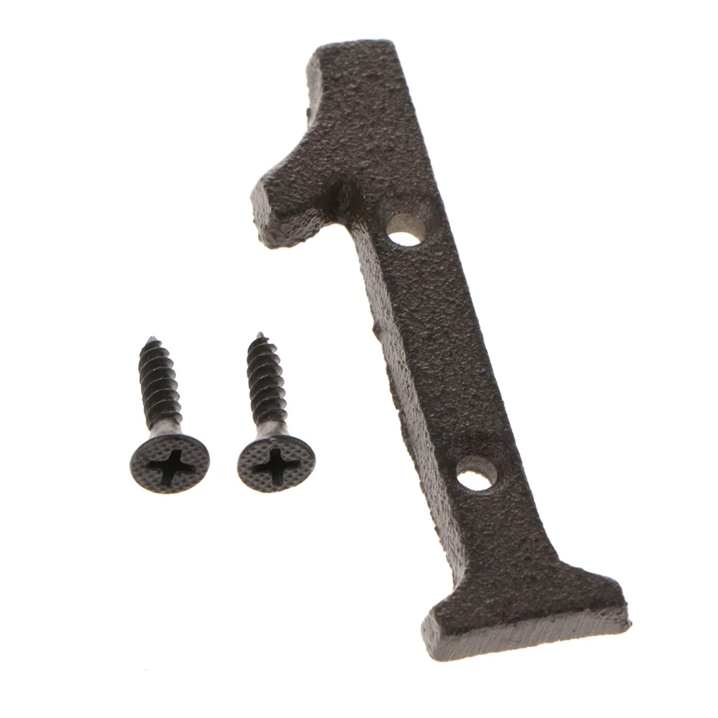 Wrought Iron Antique House Door Number Sign Plaque DIY Digit Letter Number 1