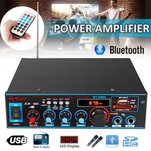 HIFI 2CH 800W Audio Power Amplifier 12/220V FM SD Mic Bluetooth Remote Control Stereo Amplifier for Theater Home Sound System s 9000 home high power professional 5 1 bluetooth amplifier hifi theater amplifier