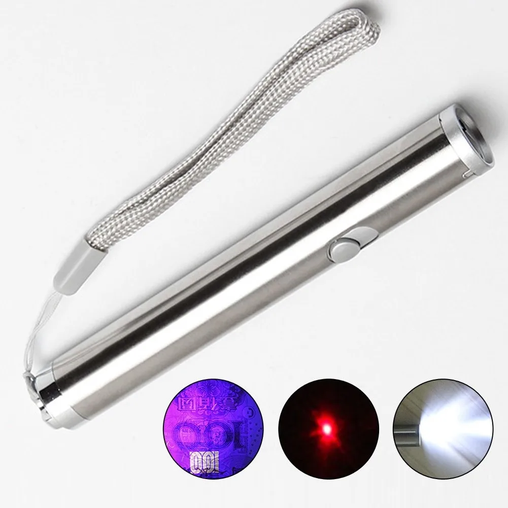 3в1 мини Ультра фиолетовая ручка УФ флэш-светильник переносной УФ-светильник