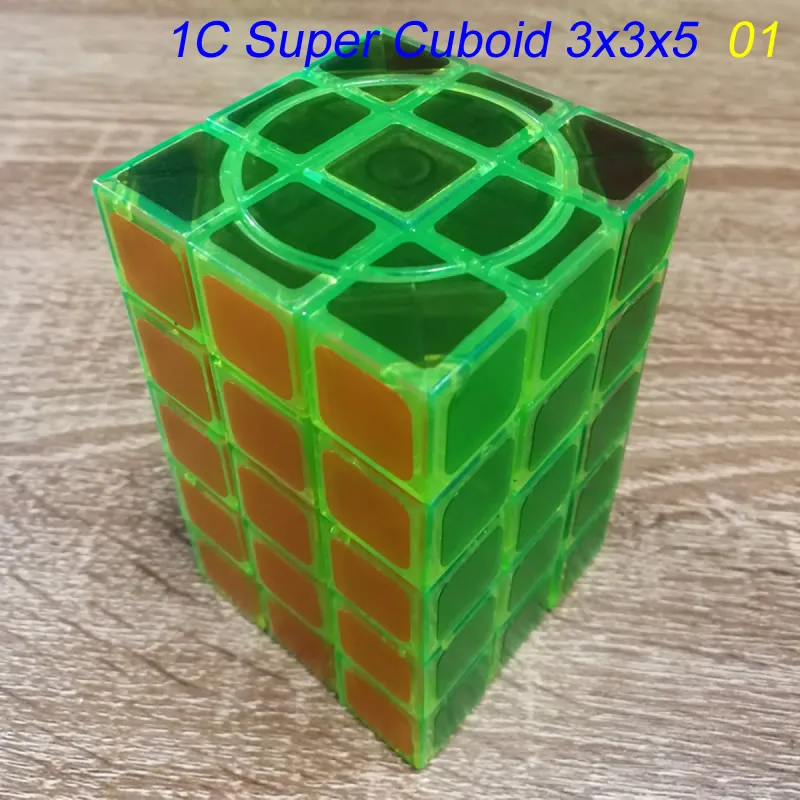 WitEden 1C супер кубовидный 3x3x5: 00 01 волшебный куб 1688 куб 335 скорость твисти головоломка головоломки Развивающие игрушки для детей - Цвет: 01-Transparent-Green