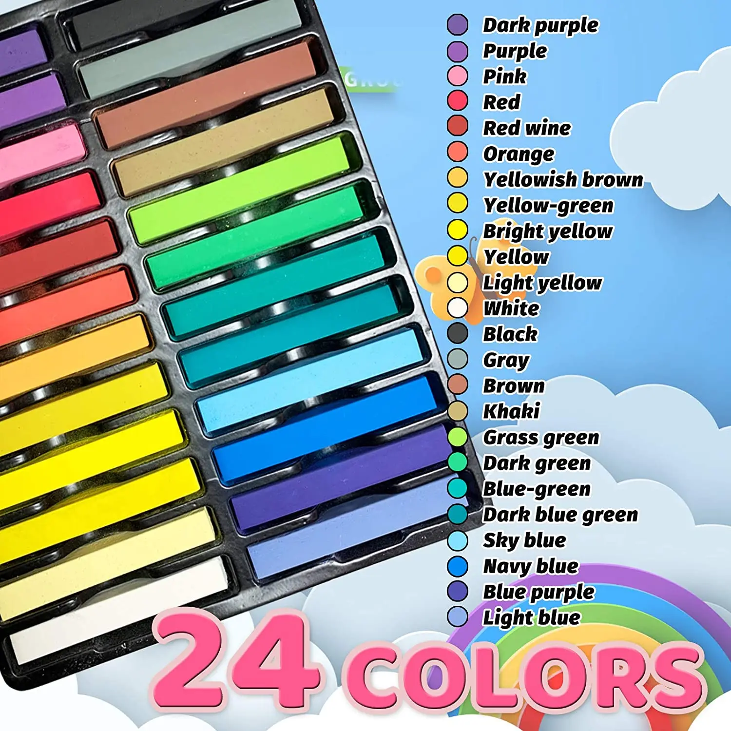 Hair Chalk Color Set for Girls Kids Christmas Birthday Gifts, 12