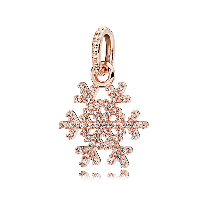 Сверкающая Снежинка кружева Botanique кристаллизованный цветочный кулон Шарм Fit Pandora браслет бусины из стерлингового серебра 925 ювелирные изделия - Цвет: 9