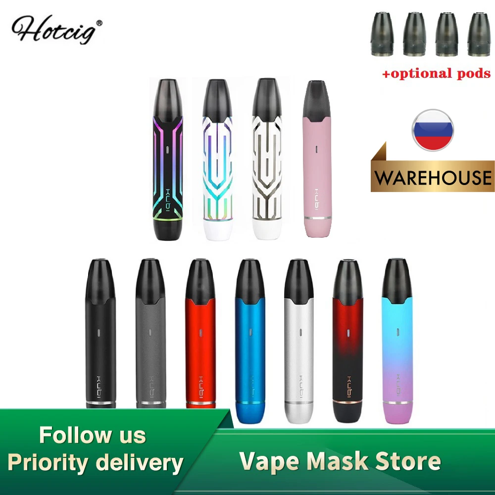 Хит продаж оригинальный набор Vape Hotcig Kubi Pod со встроенной батареей 550 мАч и