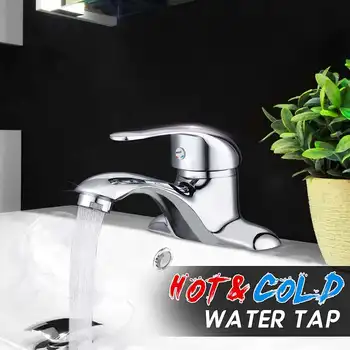 

Polished Basin Sink Water Tap Single Lever Faucet Cold And Hot Water Mixer Tap Deck Mounted Basin Bathroom Faucet