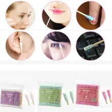 Одноразовые Деревянные косметические ватные палочки с двойной головкой, упаковка(100 шт.), инструменты для чистки, как на картинке