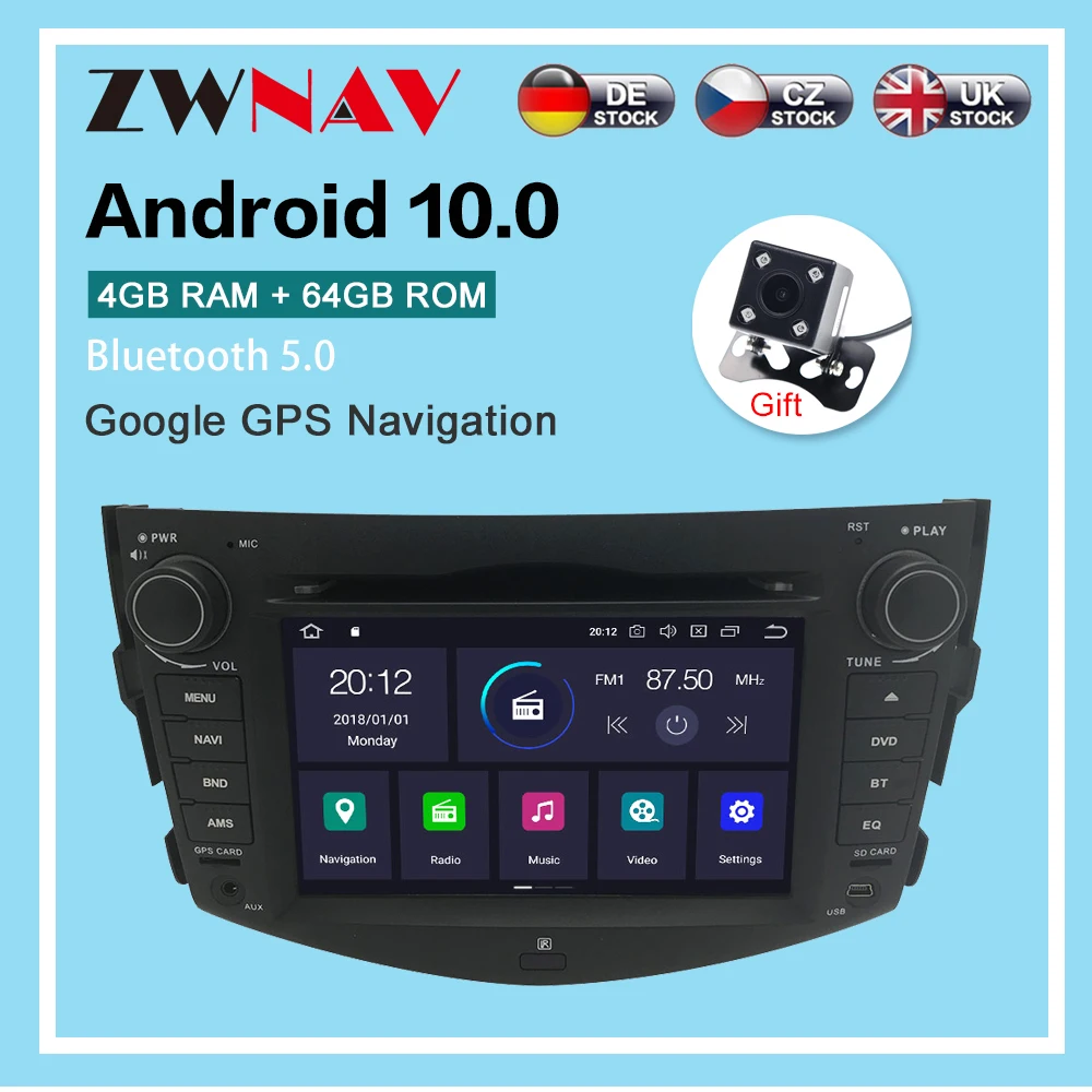 

Android 10.0 4GB+64GB Car radio player GPS Navigation For Toyota RAV4 2006-2012 Multimedia Player Radio video stereo head unit