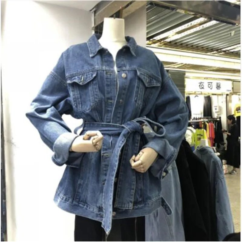 2019 новая весенняя одежда джинсовая куртка с отложным воротником на пуговицах