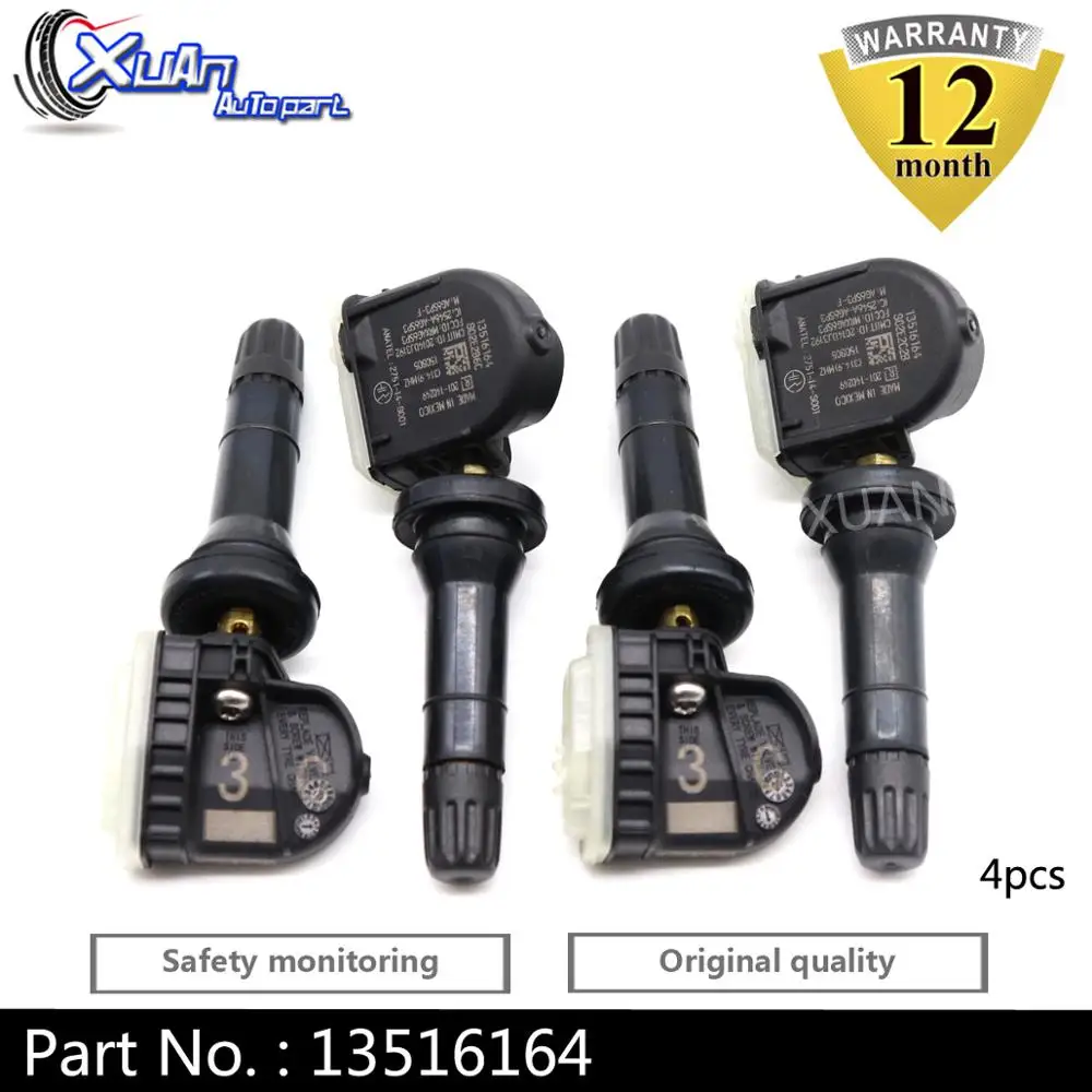 XUAN 4 sztuk czujnik monitorowania ciśnienia w oponach TPMS 13516164 dla Buick Allure Cascada enklawy Encore wyobrazić sobie LaCrosse Regal Verano XUAN 4 sztuk czujnik monitorowania ciśnienia w oponach TPMS 13516164 dla Buick Allure Cascada enklawy Encore wyobrazić sobie LaCrosse Regal Verano