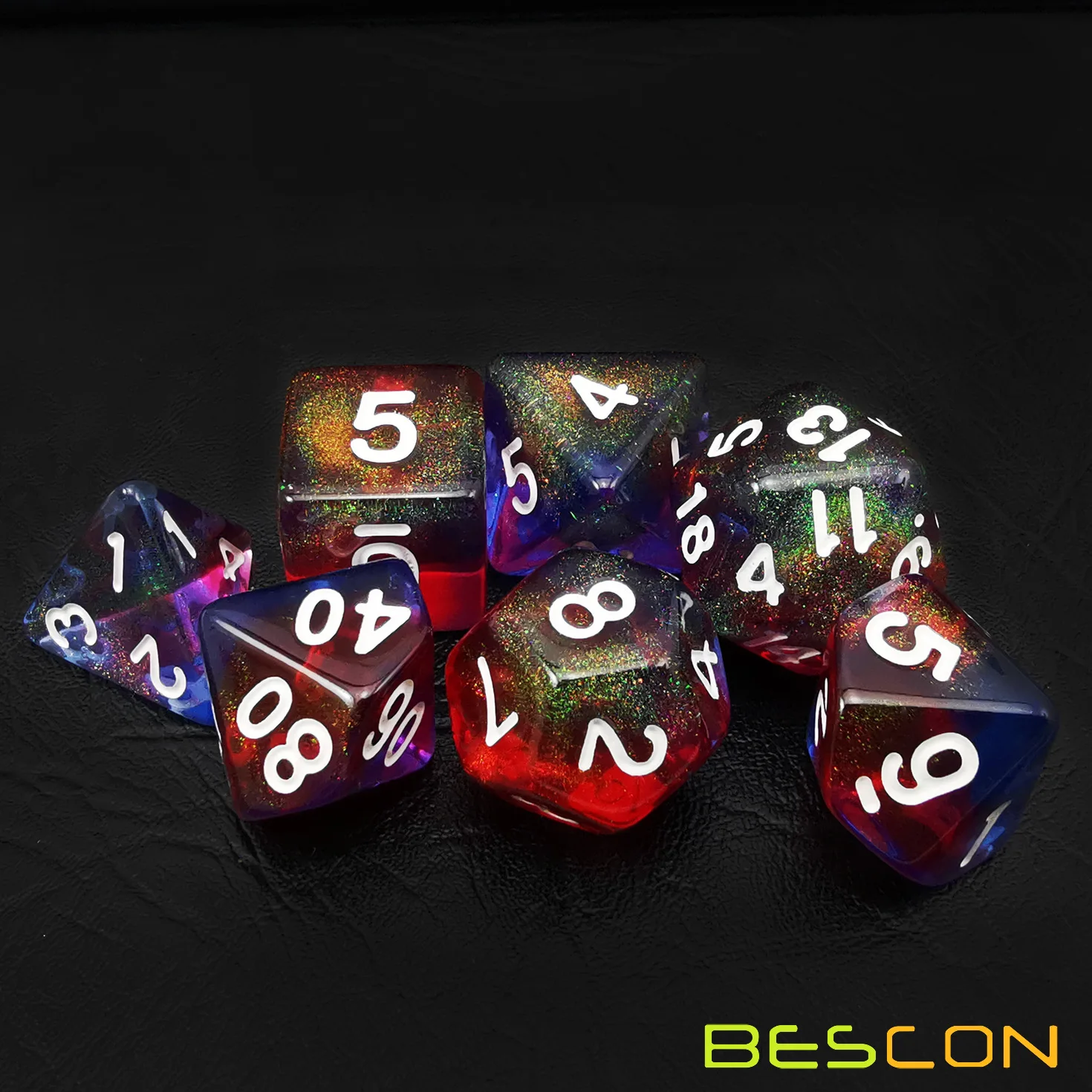 Bescon New Moonstone Dice Valor Stone, Polyhedral Dice Set of 7 6