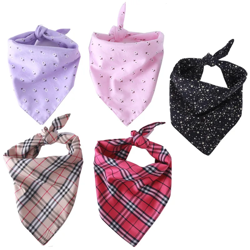 

Pet Dog Bandana Scarfs for Puppy Small Medium Large Dogs Plaid Reversible Pets Bandanas Accessories Bibs Kerchief Set