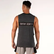 Летний Стиль фитнес-партнеры Спортивные Повседневные майки из чистого хлопка мужские безрукавки с круглым вырезом