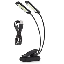

USB Battery Clip on Book Reading LED Light 6W COB Flexible Arm Stand Lamp for Laptop Notebook Working Portable Night Light LESHP