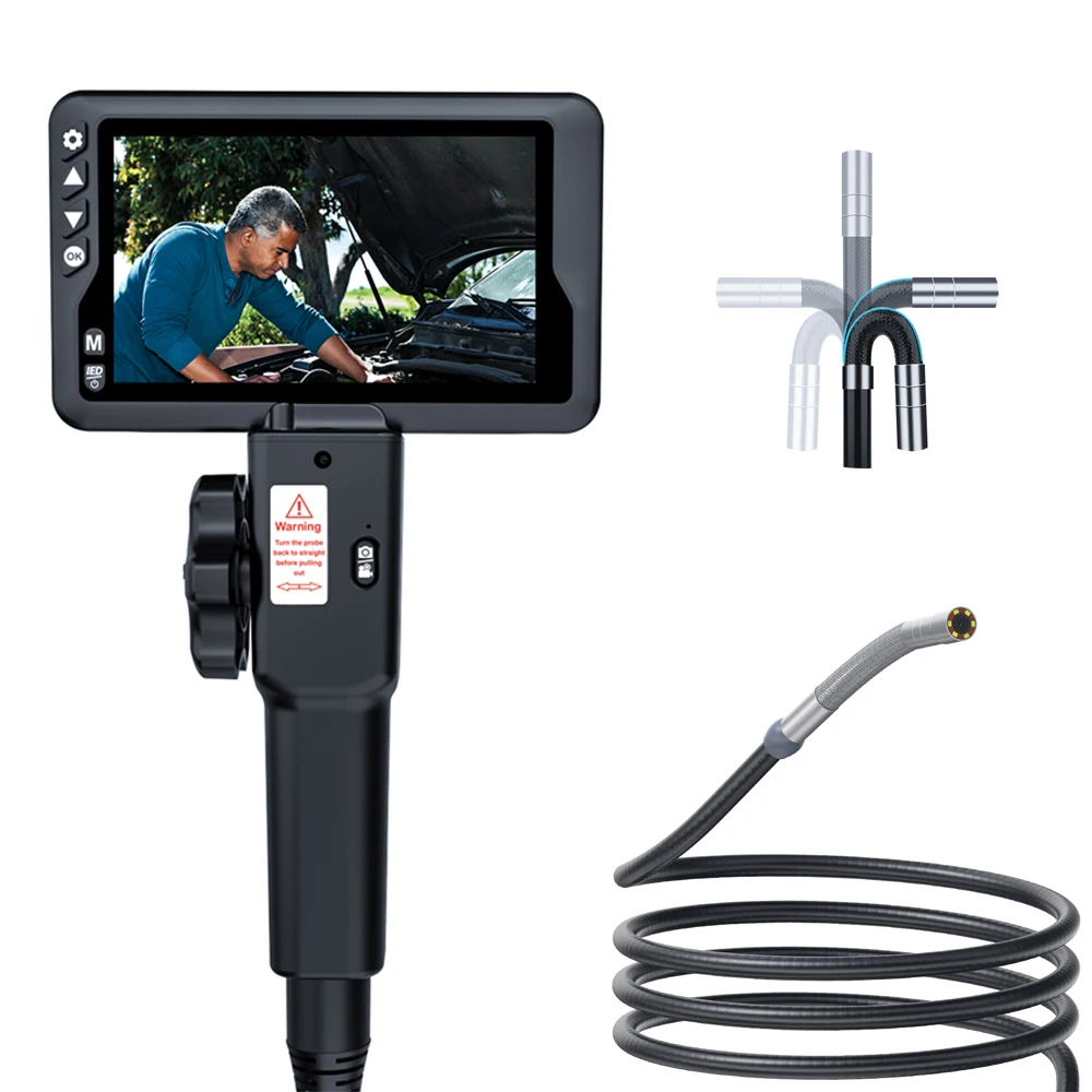 Endoscope industriel avec écran LCD HD, endoscope de direction, caméra d'inspection de voitures