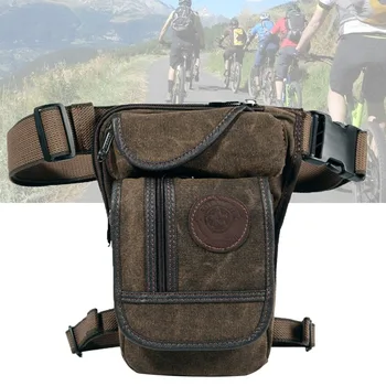 

Adjustable Cycling Outdoors Portable Multi Pocket Retro Travel Waist Multifunction Canvas Drop Leg Bag Motorcycle Military