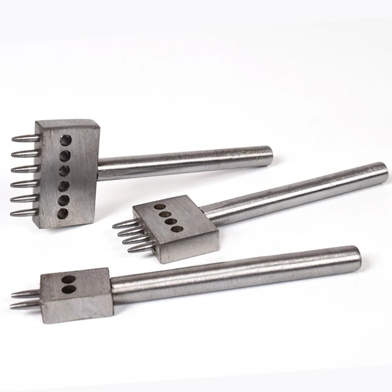 Round Leather Punching Tool DIY Handmade 2/4/6 Prong 4/5/6/8mm spacing
