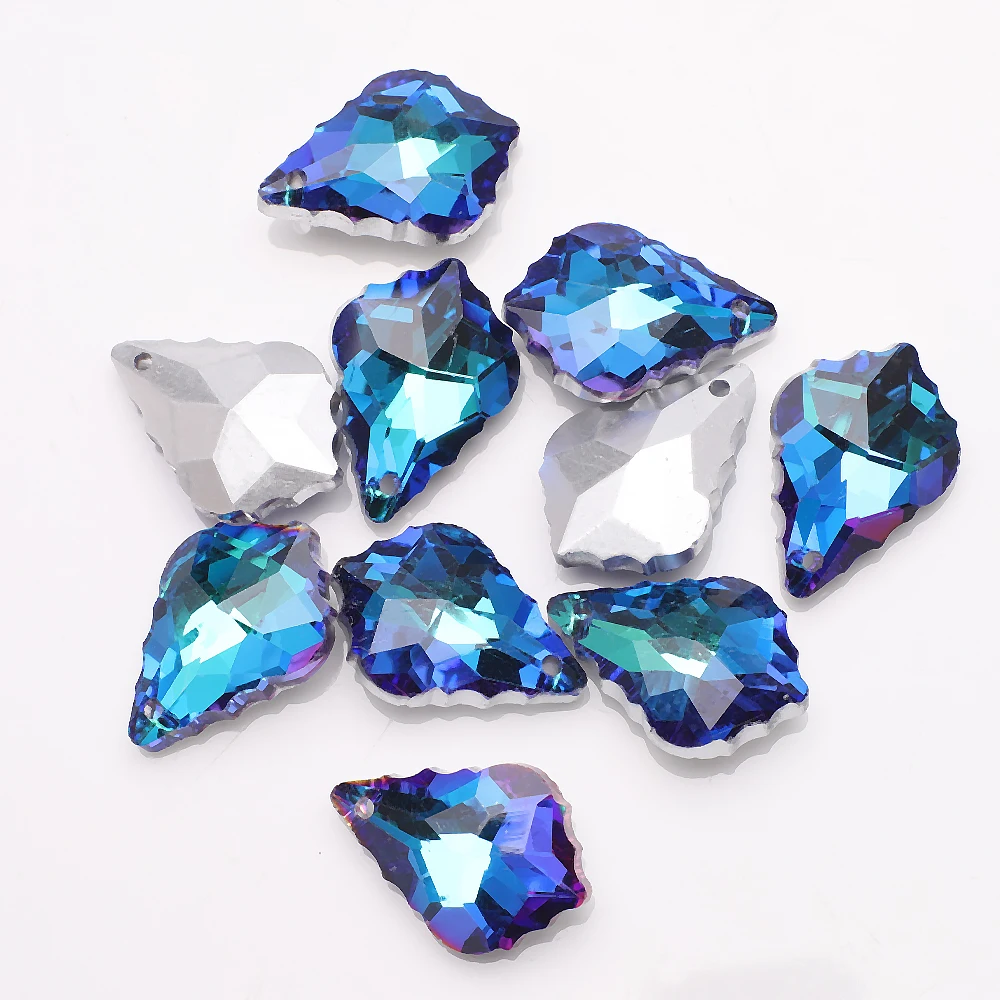 Single Hole Charms Crystal Baroque Pendants Maple Leaf Shape Glass Beads for Jewelry Making Necklace Earrings DIY Best Quality