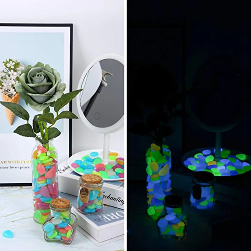 Luminous Night Glowing Stones Decorative Dark Glowing Pebbles - Aquarium Fish Tank Glowing Rocks And Pebbles Home Decoration Glowing Rocks