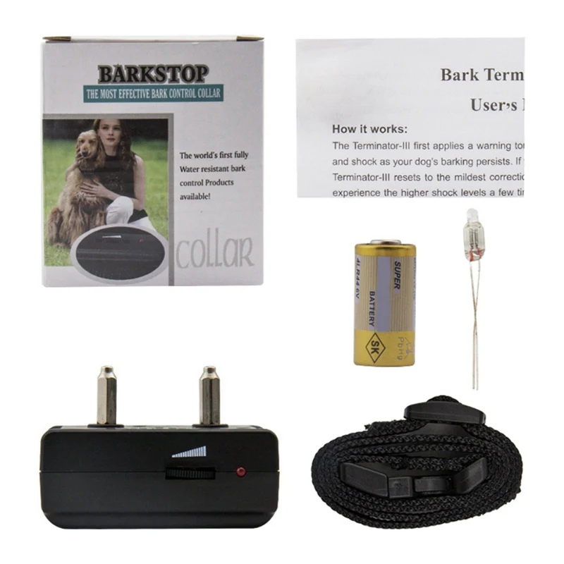 

Pet Dog Rechargeable Anti Bark Collar Control Train Waterproof Stop Barking Dog Waterproof Ultrasonic Training Collars-