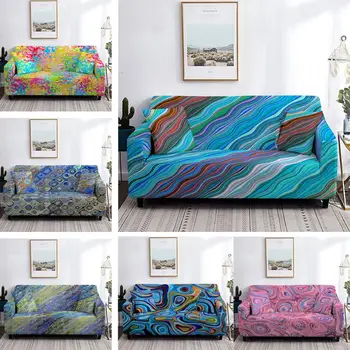 

Abstract Marble Pattern Sofa Cover Slipcover Stretch Furniture Protector Couch Cover Home Decor for Living Room 1/2/3/4 Seater