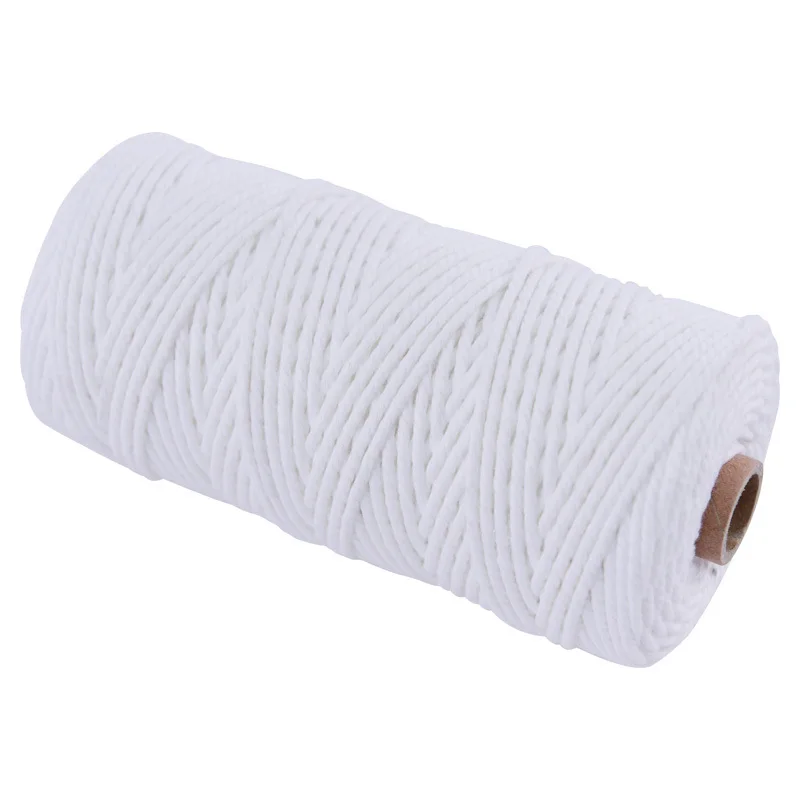

2/4/8mm White Macrame Cotton Cord For Wall Hanging Twisted Cord Rope Craft String DIY Handmade Home Decoration