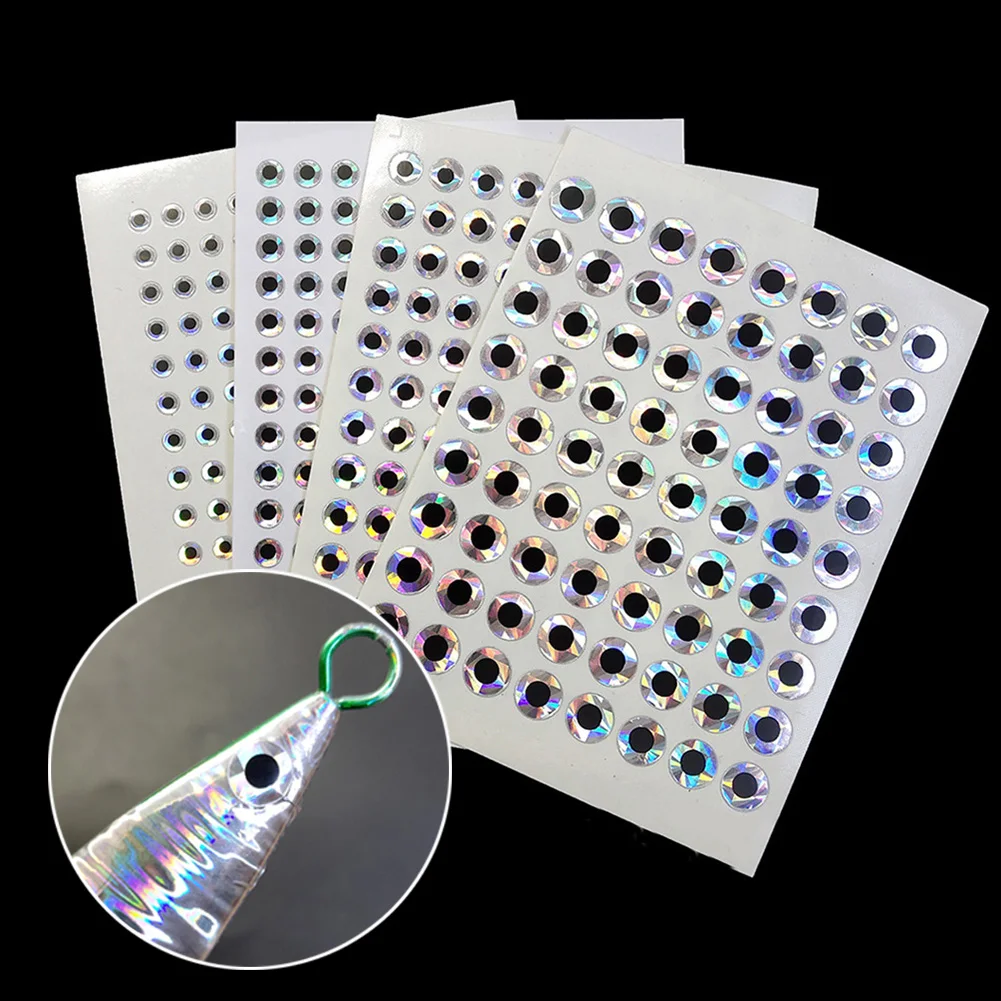 

2D Flat Fishing Lure Eyes Tape 4/5/6/8mm Flat Stick-On Fishing Lure Eyes High Quality Fishing Tackle Accessories Fishing Tool