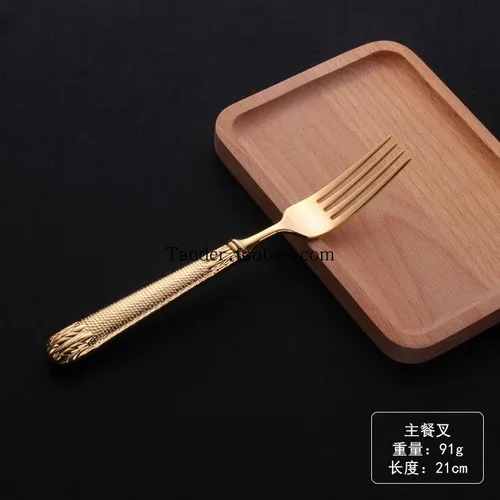 Роскошный Западный набор посуды с золотым покрытием, 304, нержавеющая сталь, нож для стейка, вилка, ложка, европейская Западная столовая посуда, Современная 5CD48 - Цвет: fork
