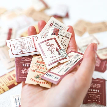 

MyPretties 45 Pcs Ticket Stickers Bullet Journal Vintage Deco Stickers DIY Diary Planner Scrapbooking Stationery Stickers