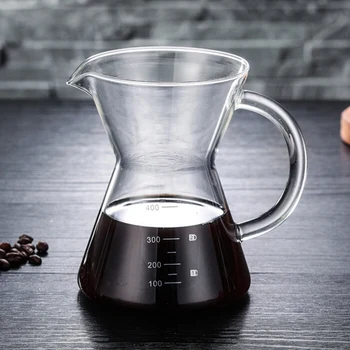 

400Ml Pour Over Coffee Maker Drip Thicken Glass Container Hand Percolators Stainless Steel Coffee Filter Home Drinkwares