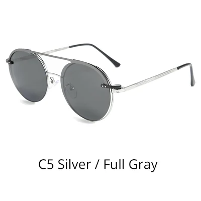 C5 Silver-Full Gray Ralferty, женские оптические круглые очки, магнитные, на застежке, солнцезащитные очки, поляризационные очки, оправа для близорукости, линзы D066 - Цвет линз: C5 Silver-Full Gray