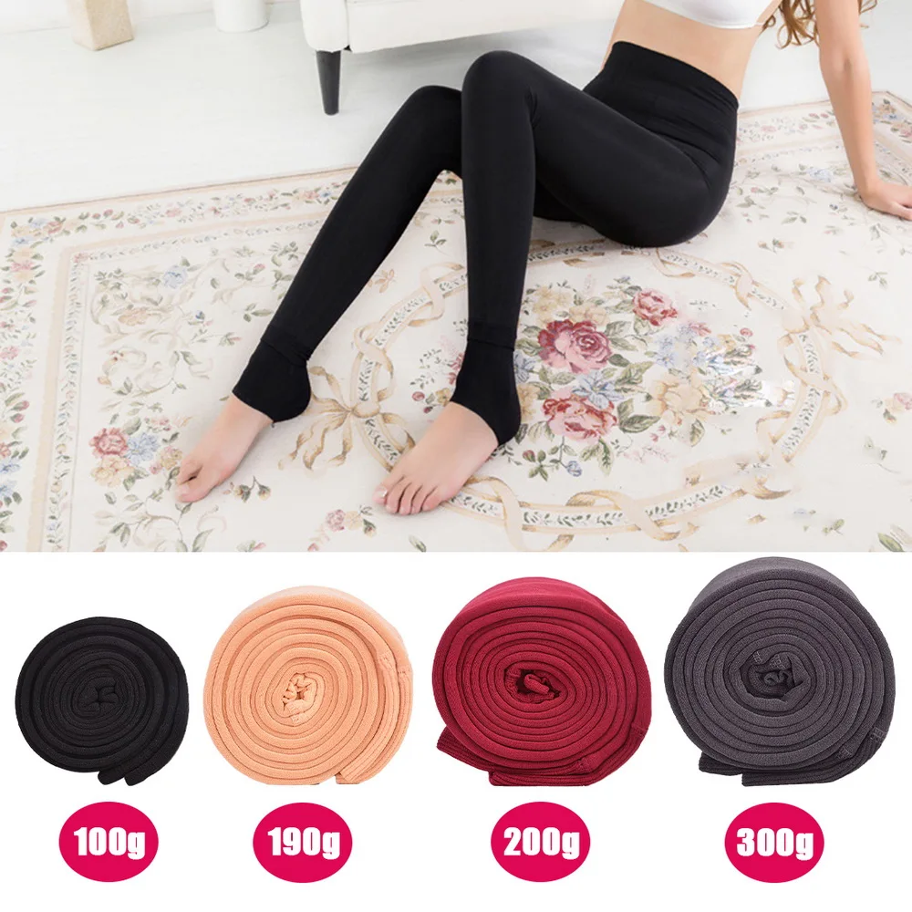 2022 Femmes Hiver Leggings Chauds Taille Haute Translucide Solid Velvet  Épais Pantalon Thermique Femme Sexy Collants Élasticité