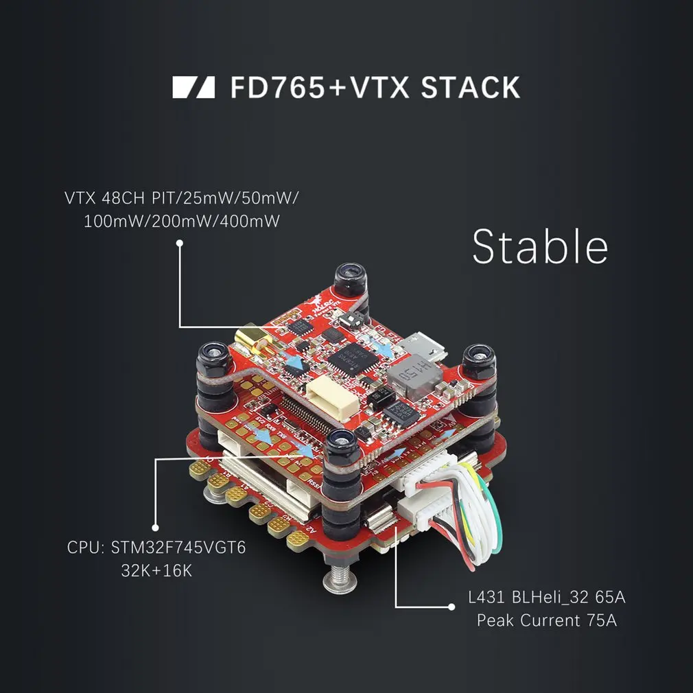 HGLRC вперед 65A 3-6S L431 BL32 4 в 1 ESC+ FD765-VTX F7 FC управление полетом для FPV гоночный Дрон Аксессуары RC