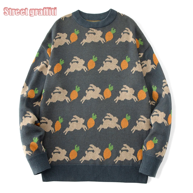 Men Winter Sweater Oversize 2021 New Fashions Autumn Vintage Pullover Sweater Women Harajuku Hip Hop Streetwear Mens Sweater