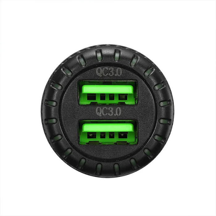 Быстрая зарядка 2 Переходник USB для зарядки в машине светодиодный дисплей совместимый для IPhone Android 12-24V@ JH