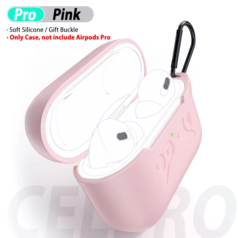 Цветной защитный чехол для AirPods Pro, мягкий силиконовый чехол, беспроводные наушники, защита для Air Pods Pro 3 Conque Funda - Цвет: Pink