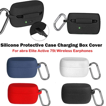 

Protective Case Travel Bluetooth Earphone Cover Soft Silicone Anti Dust Storage Shockproof Textured For Jabra Elite Active 75t