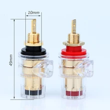 

8pcs Preffair Gold Plated Amplifier Speaker Binding Posts Terminal with Transparent Shell For Banana Plugs Connector