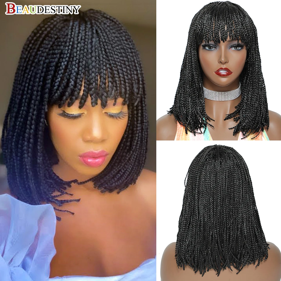 Short Braided Wigs Black Women | Short Braided Synthetic Wig - Short Braided  Wigs - Aliexpress